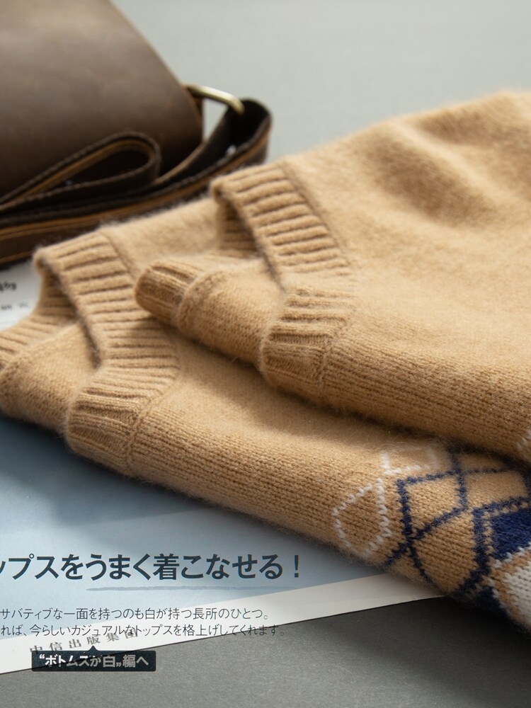 오르도스 100% 캐시미어 스웨터 남성용 라운드 넥 스웨터 100 퓨어 울 레트로 자카드 니트 베이스 그린