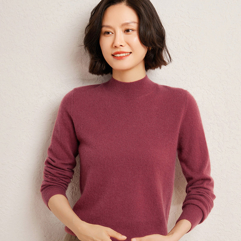 简约女士经典半高领套头内搭针织打底衫毛衣长袖秋冬长袖山羊绒衫,女装/女士精品,毛针织衫,淘宝优惠券,粉丝福利购,淘宝优惠卷