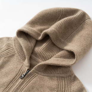 LP同款毛衣高品质男士100%小山羊绒拉链帽衫开衫卫衣秋冬双股加厚