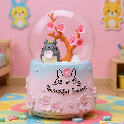 日式猫咪旋转水晶球儿童生日礼物