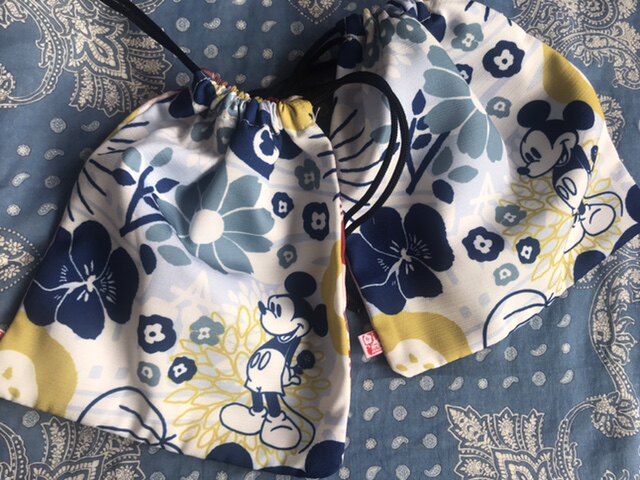 外单卡通涤纶布双层抽绳小物收纳袋洗漱化妆束口布袋子20*22cm