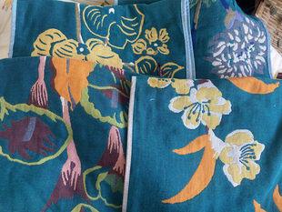 全棉三层纱布花花洗脸面巾擦汗擦澡汗巾34*74厘米