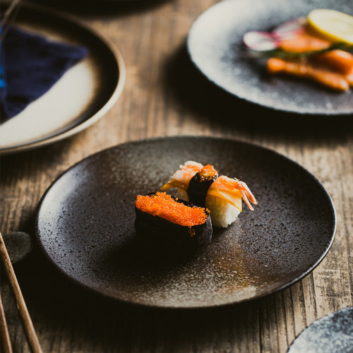 陶瓷碟子精致牛排餐日式圆形菜盘