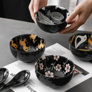 家用组合吃饭碗小碗 日式 餐具陶瓷碗米饭碗 创意款 简约早餐碗碟