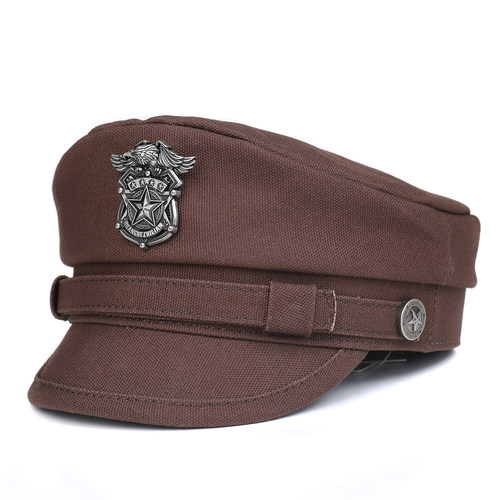 帆布新款春秋平顶机车男士帽子