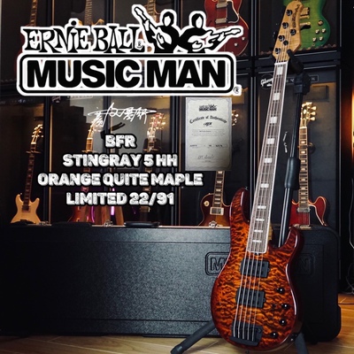 Musicman限量款BFR贝斯StingRay 5 HH Orange Quite Maple 22/91