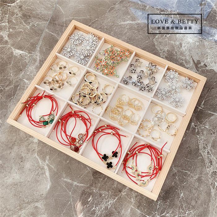 韩国饰品展示架 皮筋发夹托盘 12格子托盘 胸针托盘 手镯托盘