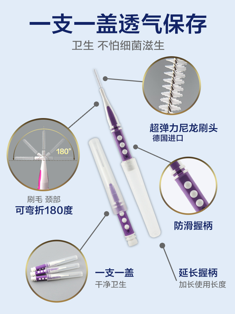 奈森克林l型牙缝刷正畸牙刷矫正牙齿专用软毛牙线间隙刷牙齿间刷