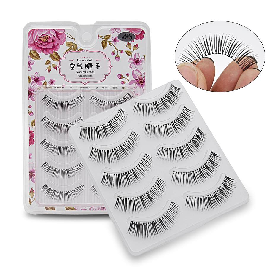 透明梗淡妆自然款5对装假睫毛