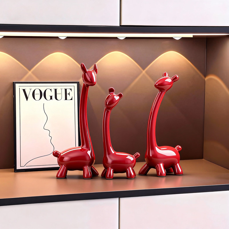 现代陶瓷摆件客厅电视酒柜家居玄关装饰品乔迁之喜红色入户新居,家居饰品,装饰摆件,淘宝优惠券,粉丝福利购,淘宝优惠卷