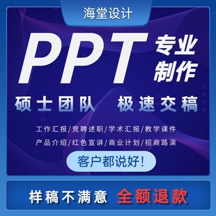 PPT制作代做定制美化修改工作汇报竞聘述职产品介绍