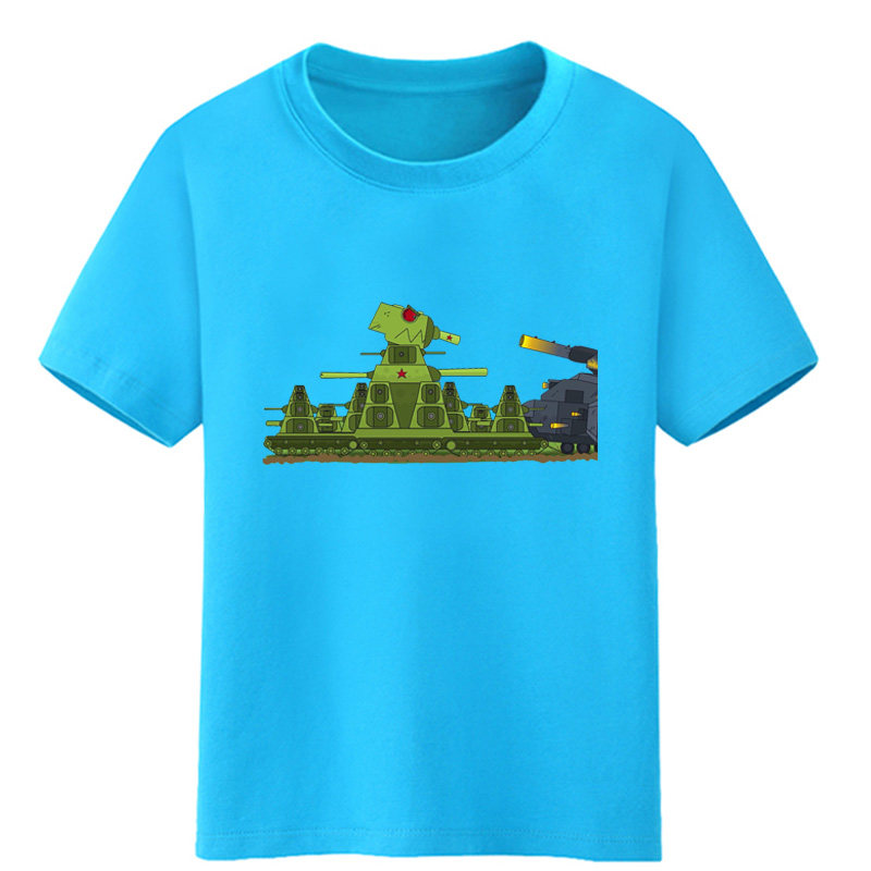 终极坦克决斗儿童2年级3女孩4短袖T恤5宝宝6衣服7男童装9岁学生8