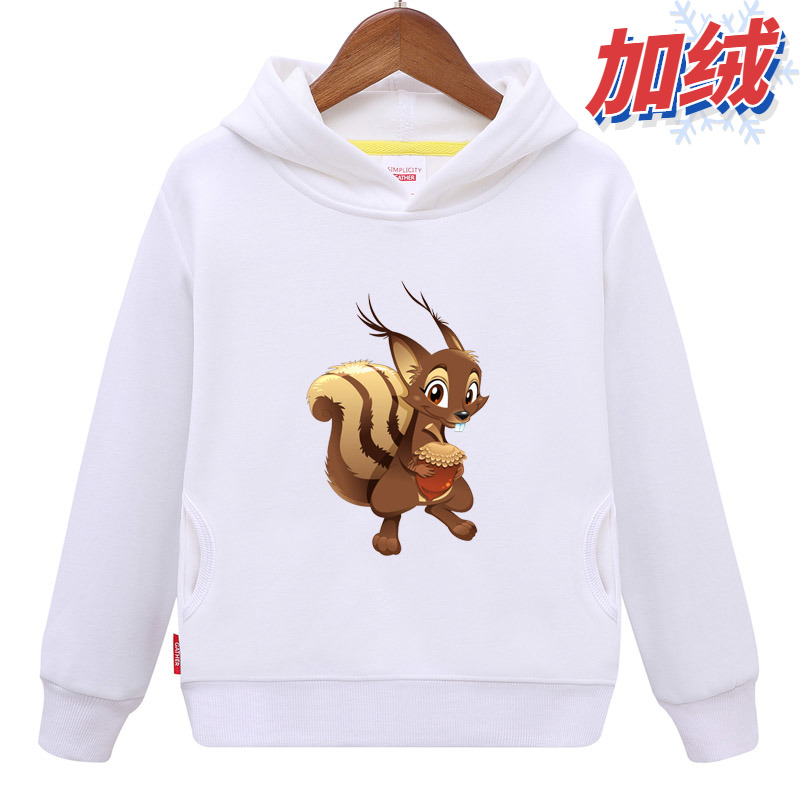 卡通松鼠卫衣儿童2加绒3动物4女孩5宝宝6衣服7男童8童装9岁冬班服