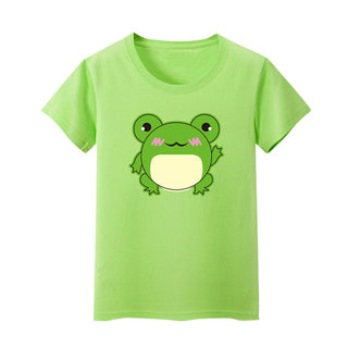 儿童短袖t恤纯棉2023夏季绿色童装新款男童半袖卡通青蛙宝宝衣服