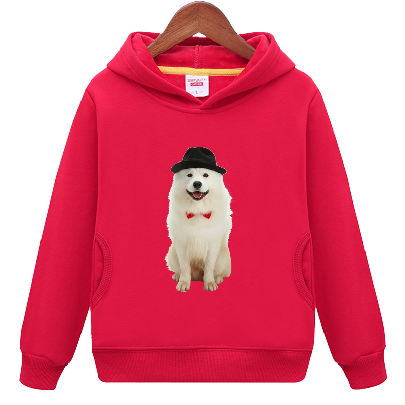 小萨摩耶狗狗动物卫衣加绒秋冬装外套儿童春秋天毛圈上衣长袖男女