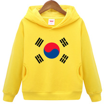 韩国国旗卫衣男女儿童装班服学生表演活动运动会上衣服连帽子加绒