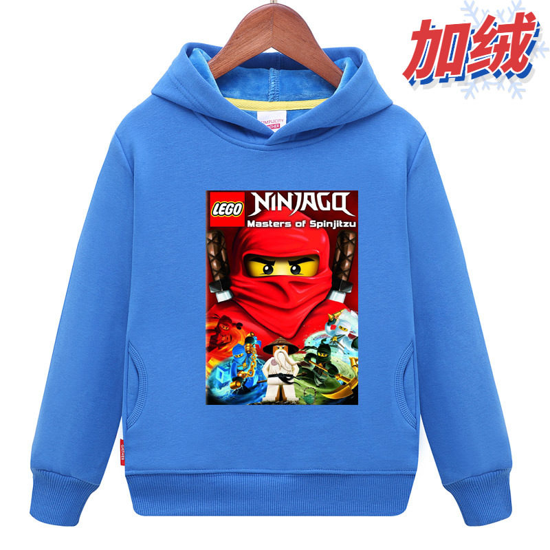 乐高幻影忍者长袖凯图案 纯棉男童女童秋冬装宝宝卫衣服中大童装