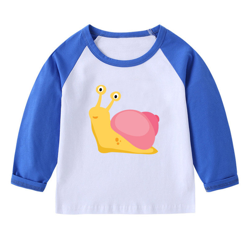 小蜗牛儿童2年级3女孩4长袖T恤5宝宝6衣服7男童8童装9岁学生班服