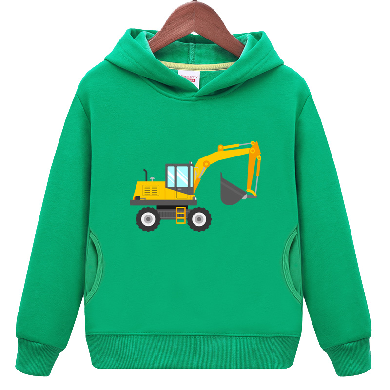挖掘机儿童2年级3女孩4长袖卫衣