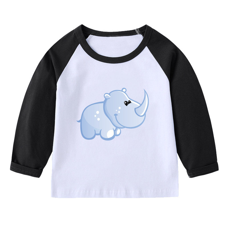 犀牛T恤春秋长袖上衣男童活动班服女儿童装亲子装宝宝上衣服