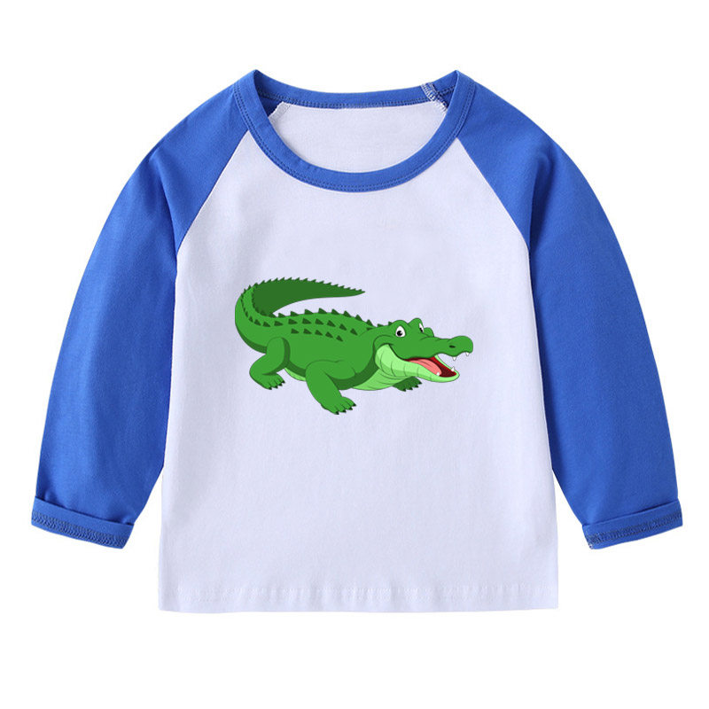 卡通凶猛鱼儿童长袖T恤男孩女宝宝衣服班级活动表演服装秋亲子装