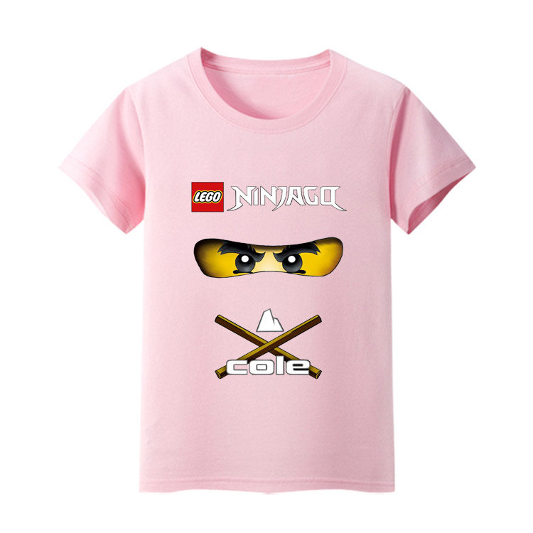 乐高幻影忍者寇图案童装儿童T恤男童女童宝宝全棉短袖夏大童衣服