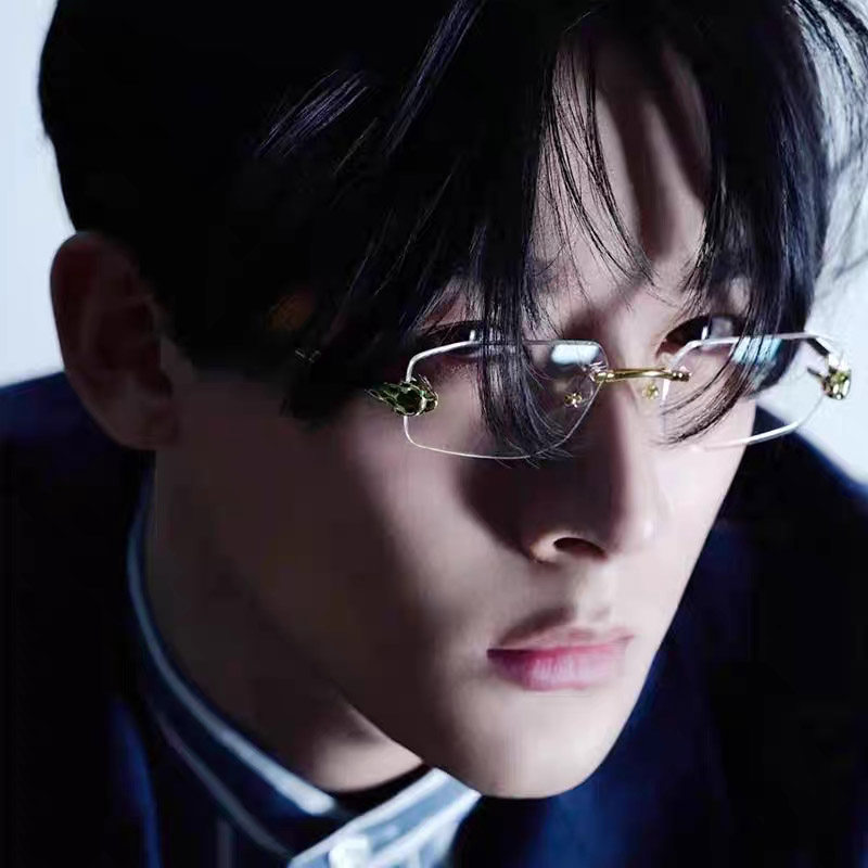 卡家CT0474高档纯钛无框多边形镜片眼镜框架男女款近视眼镜防蓝光