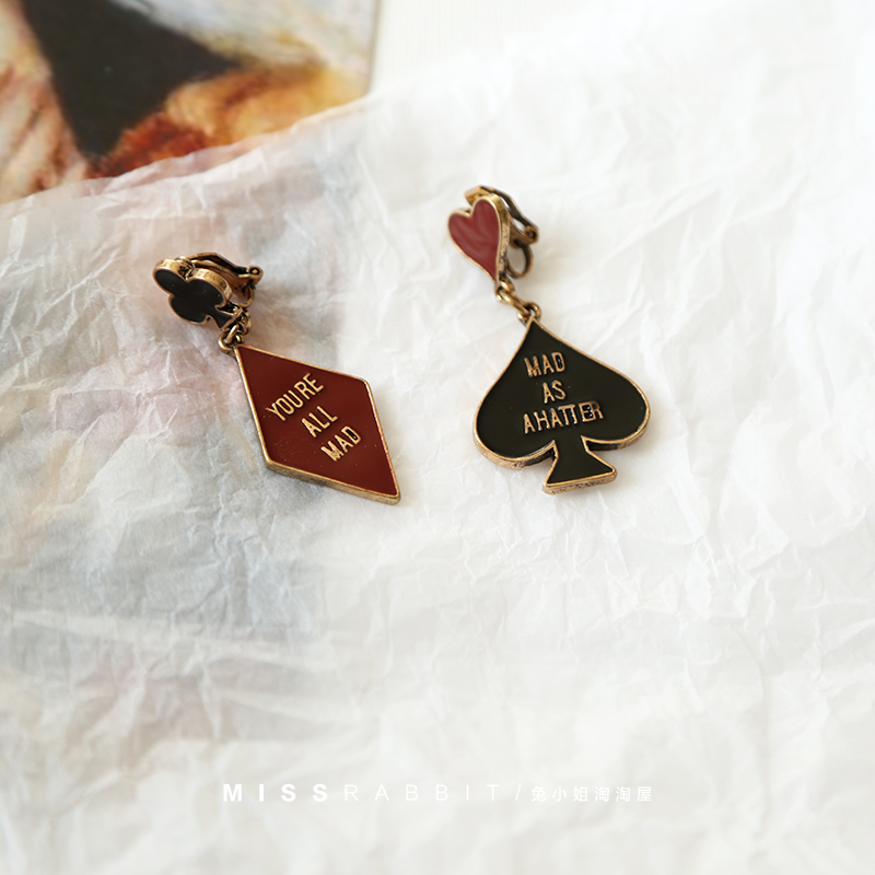 日系欧美风格滴油字母原宿耳夹