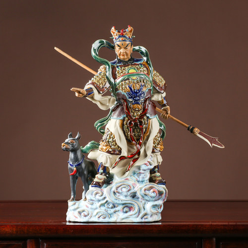 石湾陶瓷公仔精品客厅门二郎神