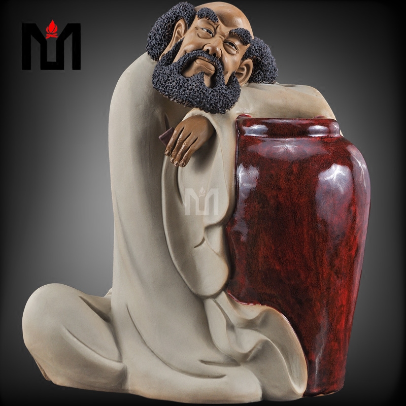 石湾精品博古架镇宅达摩中式摆件