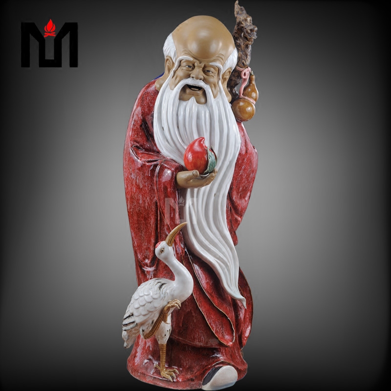 石湾陶瓷公仔工艺品家居电视酒柜门客厅饰品福禄寿星贺寿礼物摆件