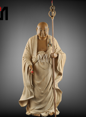 石湾陶瓷大师工艺精品家居门客办公厅装饰镇宅地藏王佛像中式摆件