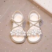 2026新款 小女孩中大童水晶鞋 夏季 爆款 软底洋气 儿童鞋 女童公主凉鞋