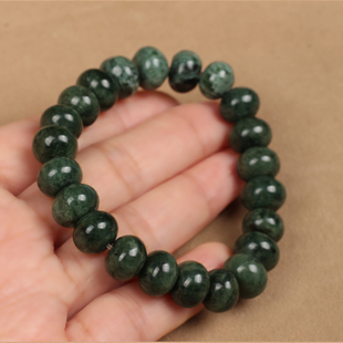 新款墨玉泰山花斑玉苹果珠手链碧玉手串圆珠女式手链朋友家人同学