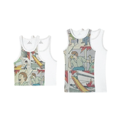 贴身衣服试穿后不支持退换 Locally Dawgs华夫格印花背心