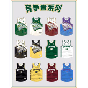 复古美式篮球服比赛队服套装定制训练服学速干双面儿童球衣男女款