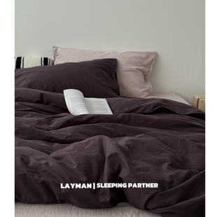 Layman外行 【梅子】A类高密超柔裸睡纯棉双层纱四件套80支纱布