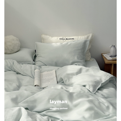 Layman外行 简约纯色60支水洗天丝四件套夏季凉感亲肤裸睡不粘毛