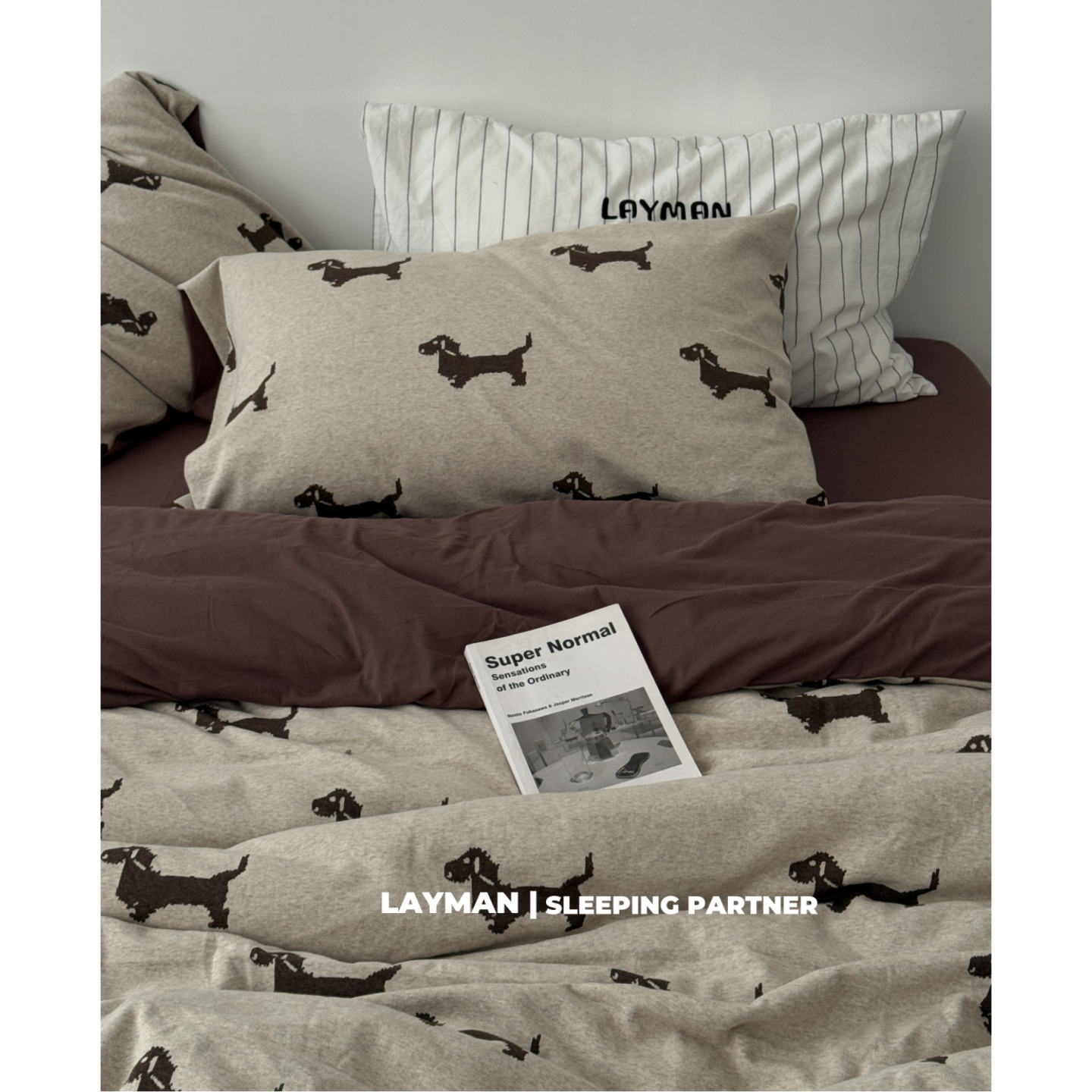 Layman外行 卡通高克重加厚针织棉四件套全棉纯棉天竺棉床单被套