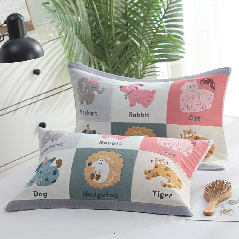 儿童纯棉纱布枕巾一对装透气吸汗宝宝卡通全棉枕头巾幼儿园盖巾,床上用品,枕巾,淘宝优惠券,粉丝福利购,淘宝优惠卷