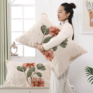 加厚纯棉纱布枕巾一对装全棉枕芯巾四季防头油枕头巾柔软吸汗垫巾