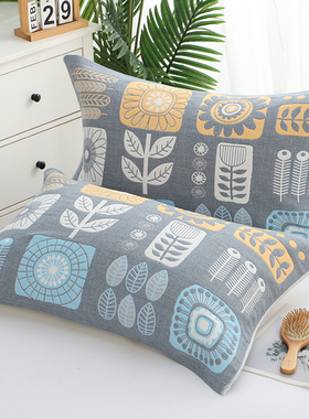 纯棉枕巾加厚全棉纱布情侣枕头巾一对装成人加大四季单人枕芯盖巾