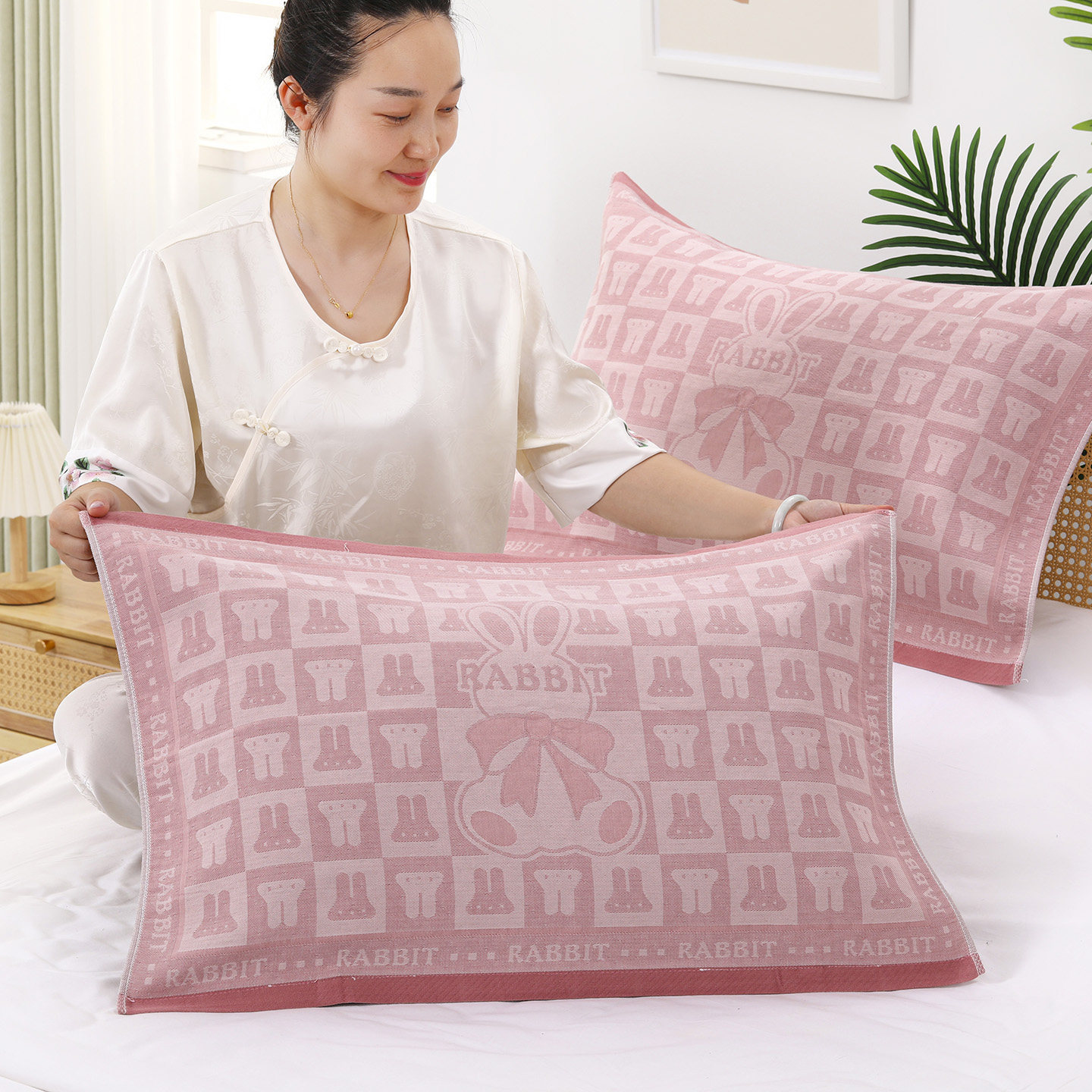 日系素色纯棉枕巾全棉一对装柔软枕头毛巾加厚吸汗纱布家用小清新,床上用品,枕巾,淘宝优惠券,粉丝福利购,淘宝优惠卷