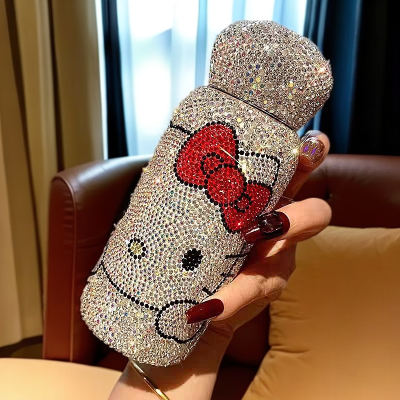 高级感礼物可爱KT猫卡通奢华网红可爱保温杯高颜值镶满钻不锈钢杯