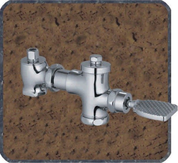 普通大卧式可调厕所全铜冲洗阀 蹲便器 便池蹲便器脚踏式 冲水阀