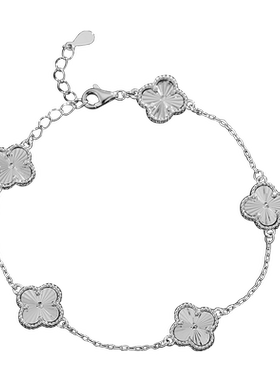 顺钦银楼女S925个性简约四叶草