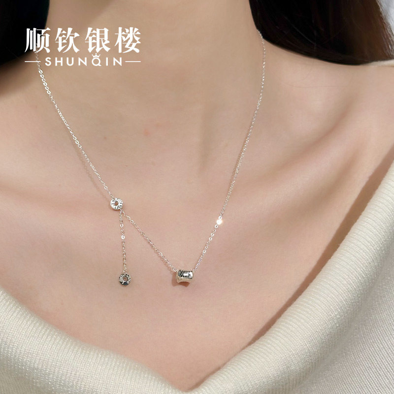 顺钦银楼S9999足银遥书项链女