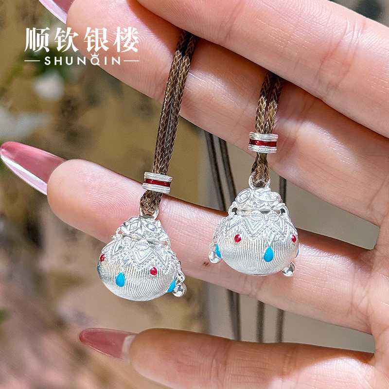 顺钦银楼S9999足银国风瑞彩盈囊项链女毛衣链311元
