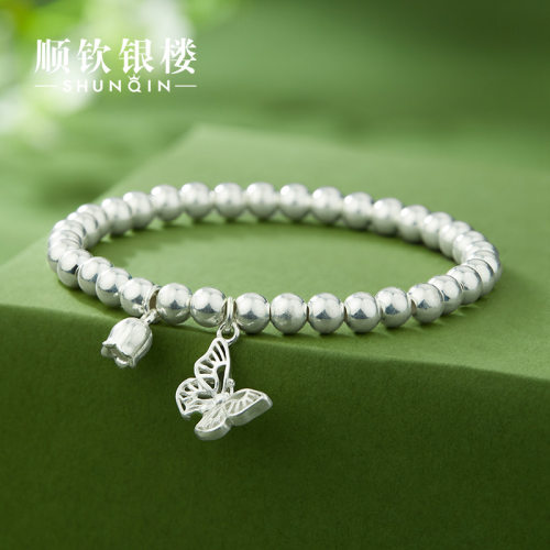 顺钦银楼纯银手串女年轻款银手链
