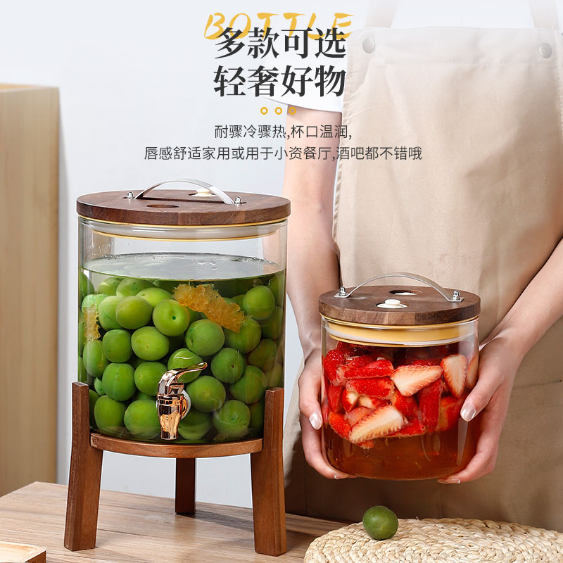 可乐桶容器泡酒玻璃瓶带龙头水果茶桶啤酒果汁自助饮料桶网红酒桶